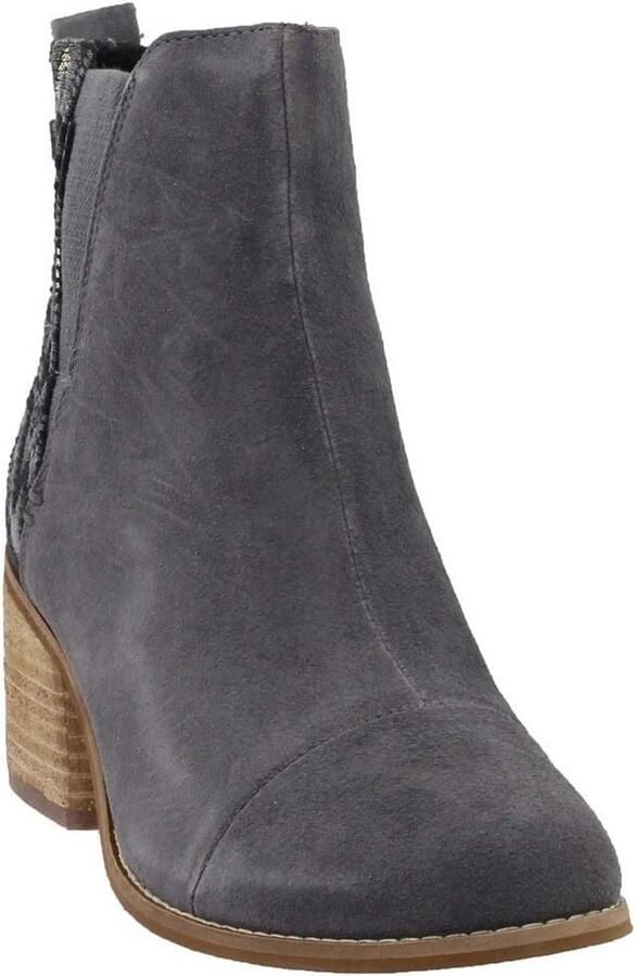 Dames Enkellaarzen met Suède Jacquard en Elastische Inzet