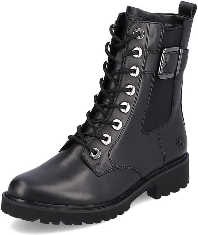 Dames Enkellaarzen met Uitneembaar Voetbed Comfortabele Biker Boots