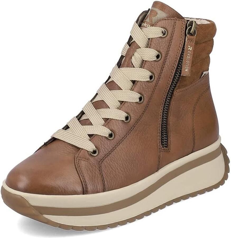 Dames Enkellaarzen met Vetersluiting en Uitneembaar Voetbed Comfortabele Lichte Laarzen