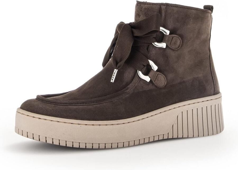 Dames Enkellaarzen met Vetersluiting en Verwisselbaar Voetbed