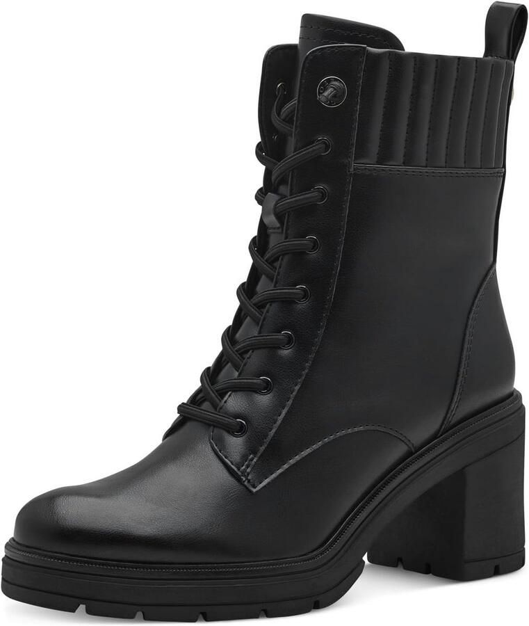 Dames enkellaarzen met vetersluiting modieus design