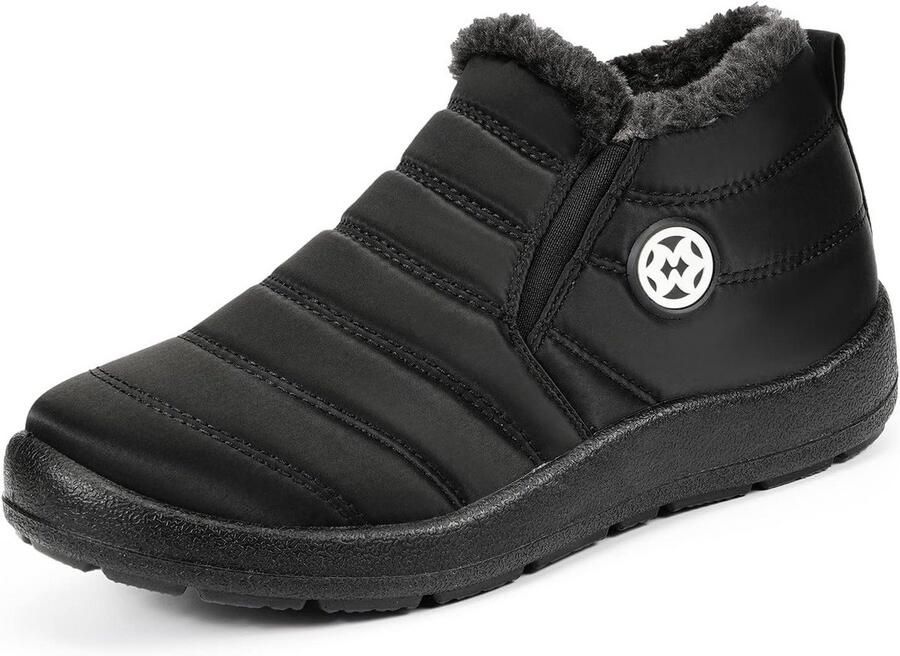 Dames Enkellaarzen met Warme Voering en Uitneembaar Voetbed Antislip Winterlaarzen