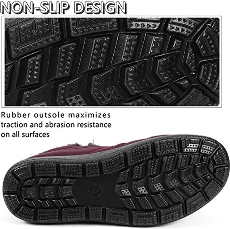 Dames Enkellaarzen met Warme Voering en Uitneembaar Voetbed