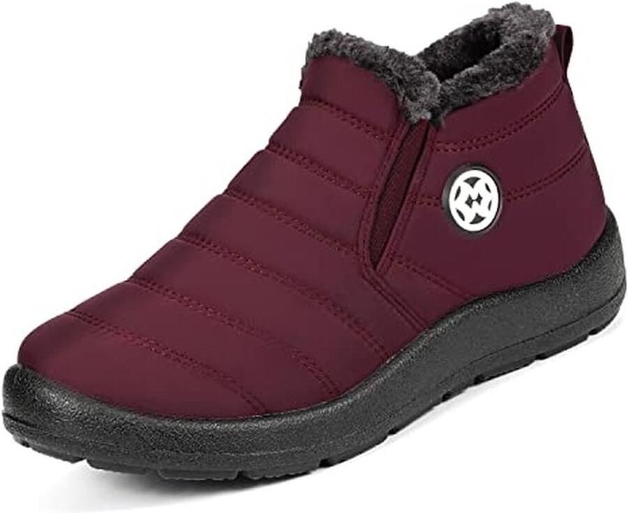 Dames Enkellaarzen met Warme Voering en Uitneembaar Voetbed