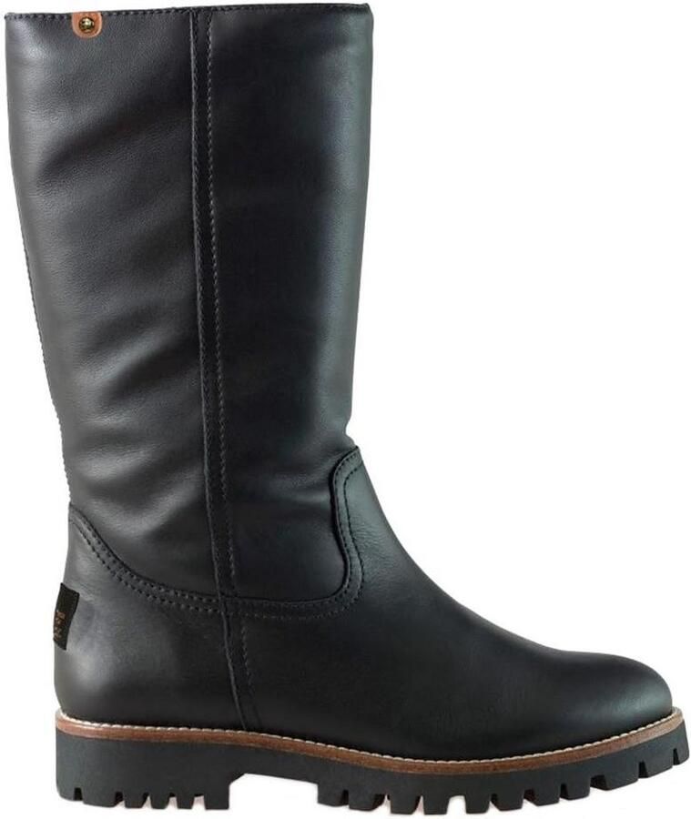 Dames enkellaarzen plat zwart leer waterdicht