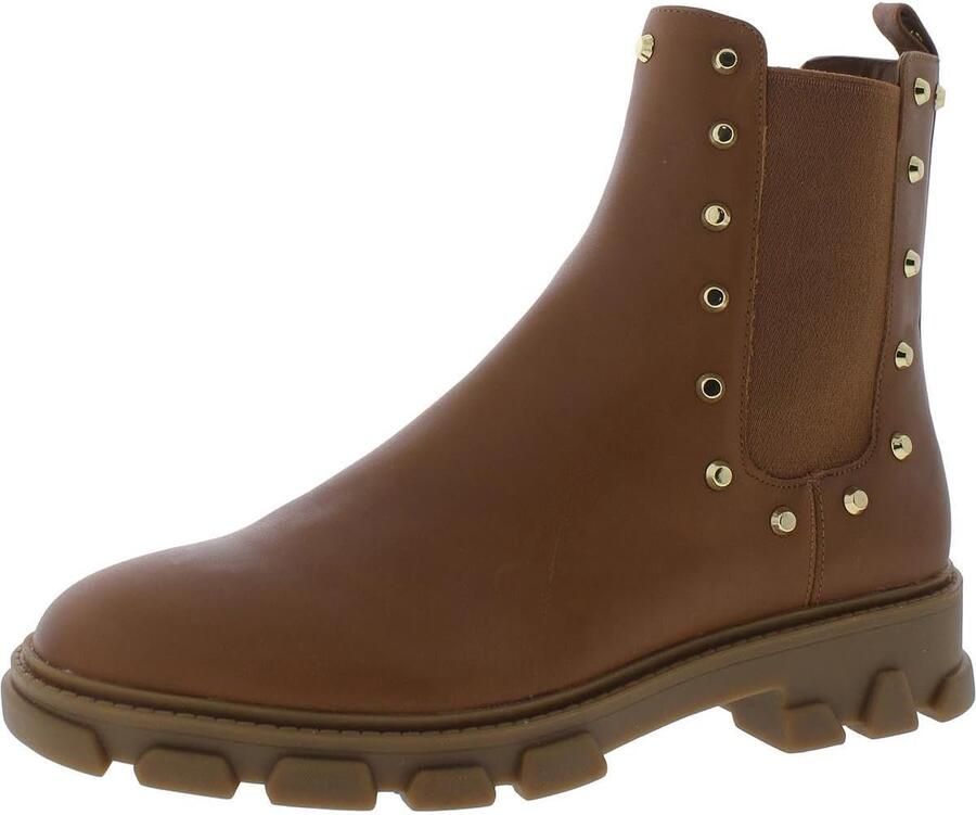 Dames Enkellaarzen van Leer Bruine Enkellaarsjes met Lage Hak