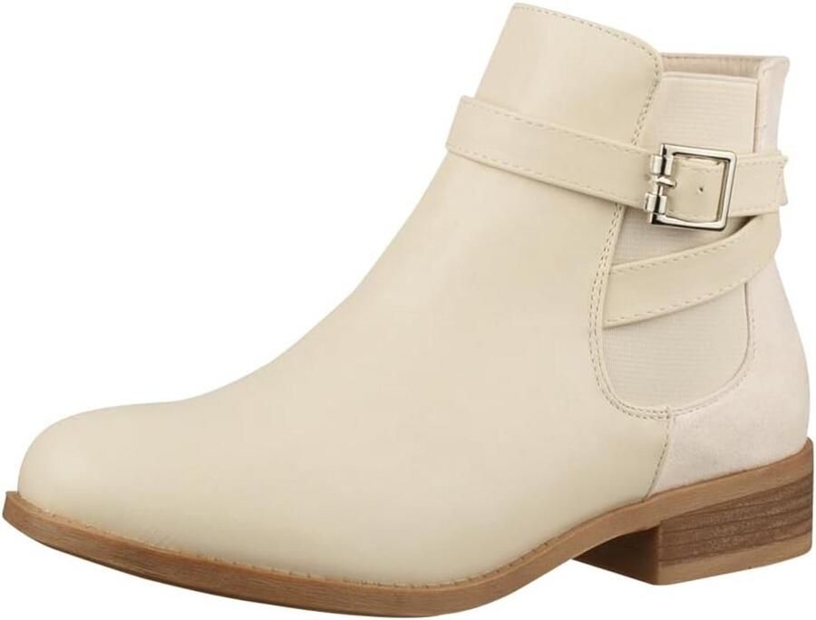 Dames Enkellaarzen Zwart Chelsea Boots met Dikke Zool