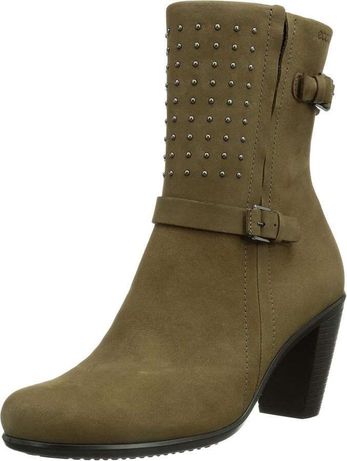 Dames Enkellaarzen Zwarte Nubuck Platte Hak