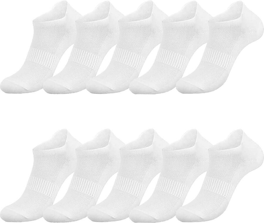 Dames enkelsokken laag uitgesneden 6 10 paar atletisch hardlopen katoen wit