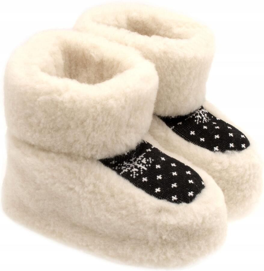 Dames Eskimo Pantoffels Hoge Zwarte Wol