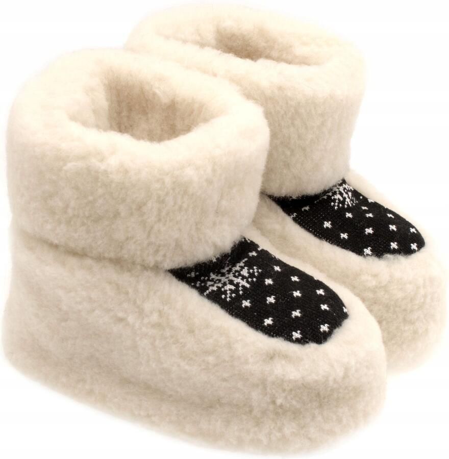 Dames Eskimo Pantoffels Hoge Zwarte Wol