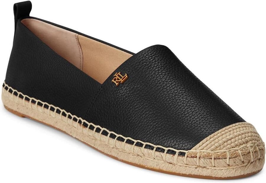 Dames Espadrille Canvas Platte Zomerschoen met Leren Detail