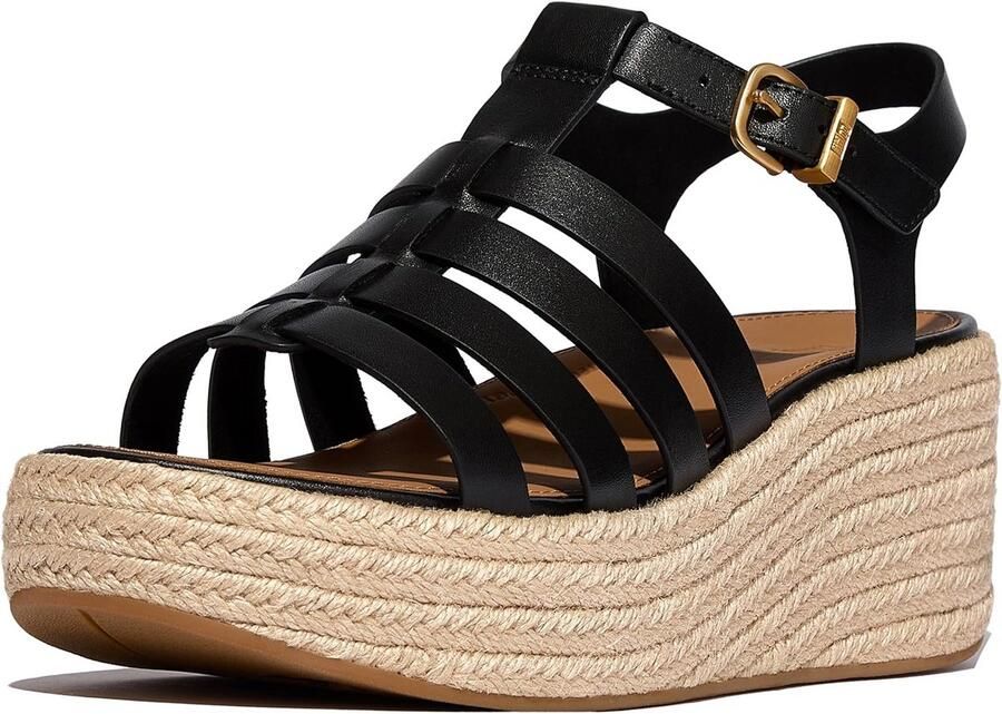 Dames Espadrille Plateau Sandalen met Wedge Hak