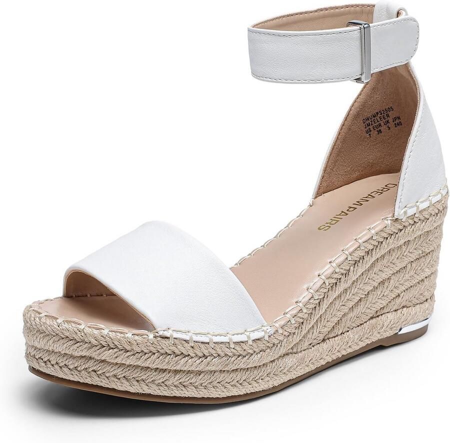 Dames Espadrille Sleehak Sandalen met Enkelbandje Comfortabele Zomer Platform Schoenen