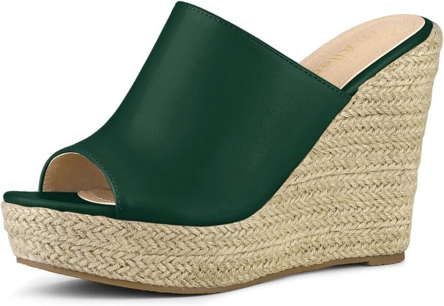 Dames Espadrille Sleehak Sandalen met Enkelbandje Zomer Schoenen