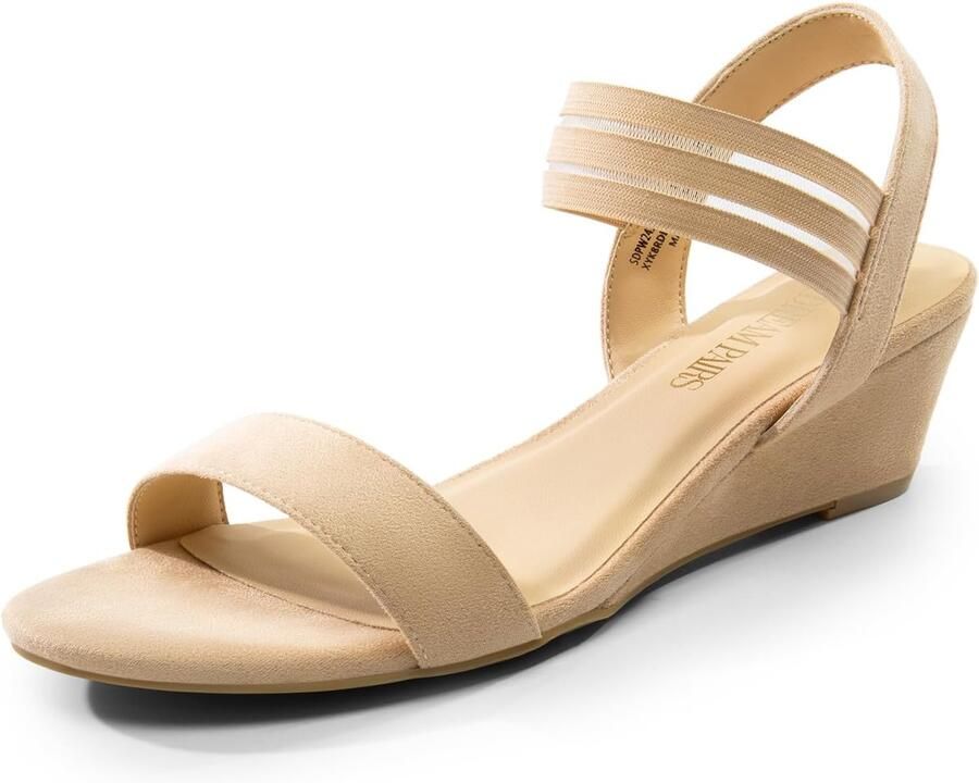 Dames Espadrille Sleehak Sandalen met Open Neus en Elastische Enkelband