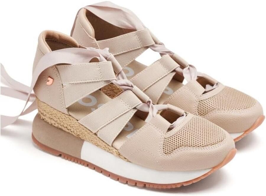 Dames Espadrille Sleehak Sneakers met Plateauzool