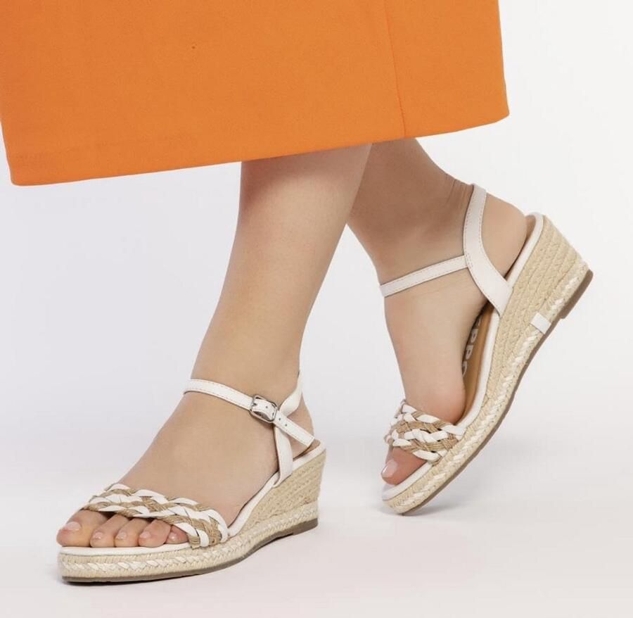 Dames Espadrille Wedge Sandalen met Jute Slede