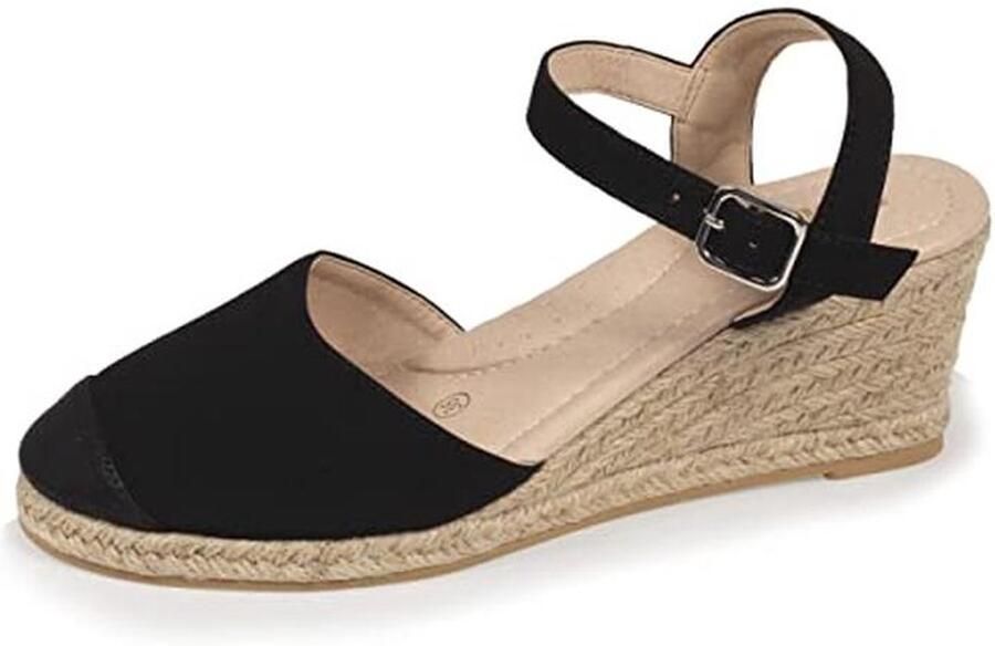 Dames Espadrilles met Hak en Gesloten Teen voor Comfortabel Draagplezier