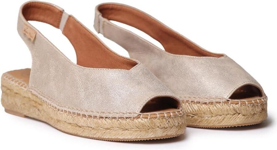 Dames Espadrilles met Peep Toe en Plateauzool Glanzend Leer