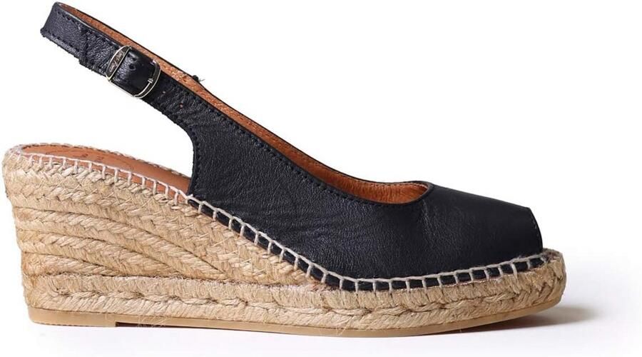 Dames Espadrilles met Plateauzool van Leer Handgemaakt in Spanje