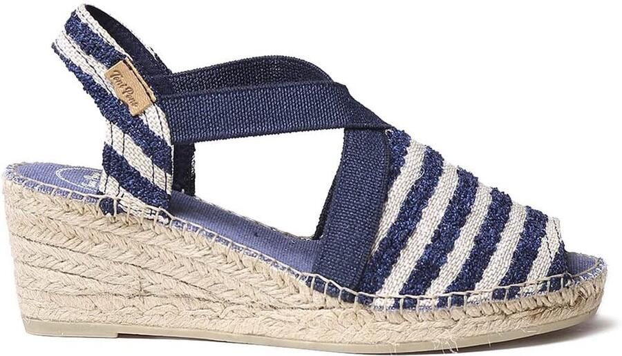 Dames Espadrilles met Sleehak en Strepen