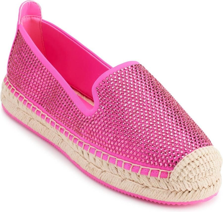 Dames Espadrilles Platte Zomerschoenen Casual Wandelen Versierd met Strass