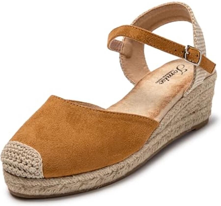 Dames Espadrilles Sandalen met Verstelbare Sleehak en Gesp