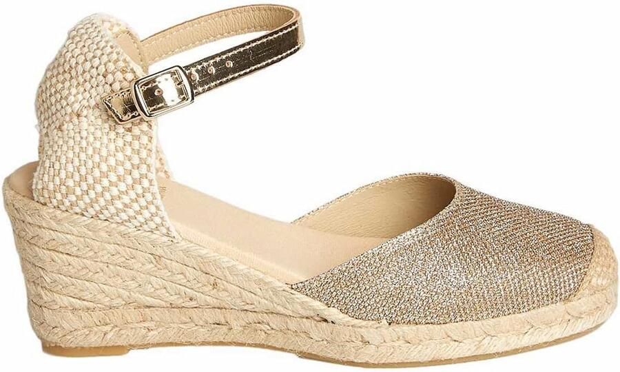 Dames Espadrilles Sleehak Met Plateau Zomer Sandalen Zilver