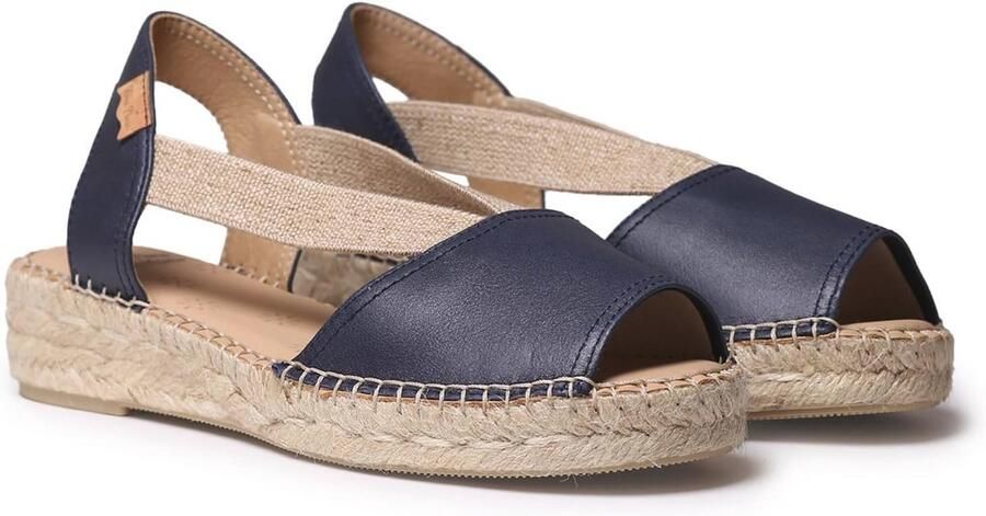 Dames Espadrilles van Leer met Sleehak en Elastiek voor Optimale Pasvorm