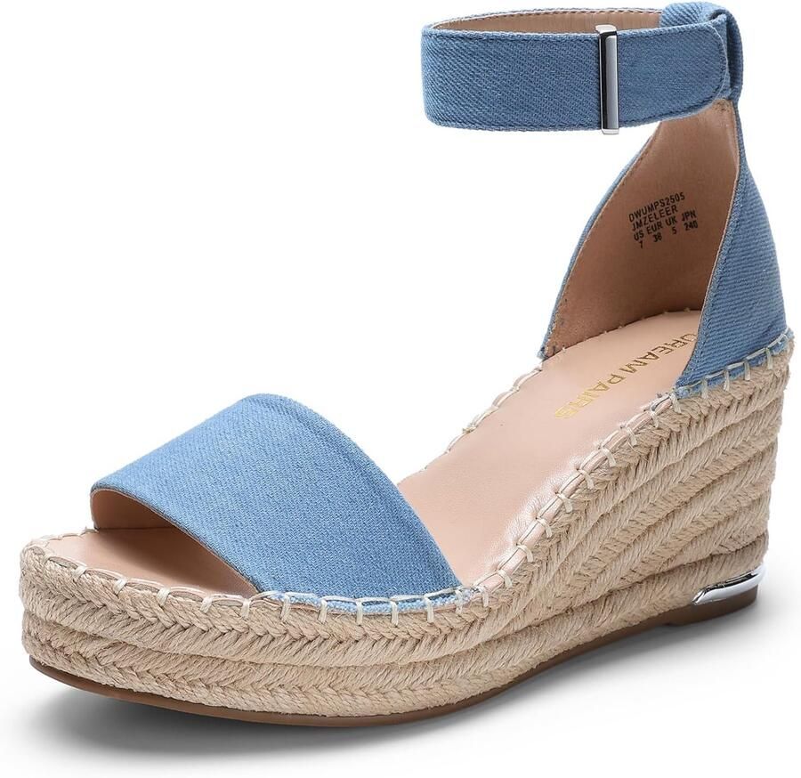 Dames Espadrilles Wedge Sandalen met Enkelband Zomer Stijl