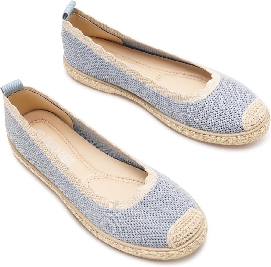 Dames Espadrilles Zomer Tweekleurig Gebreid Platte Schoenen Zonder Veters