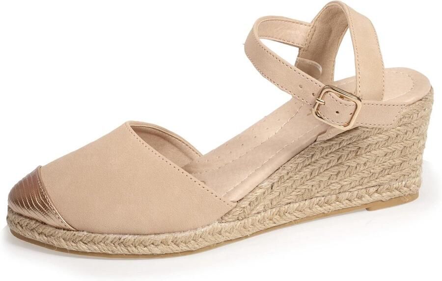 Dames Espadrilles Zomerschoenen Hak Netjes en Casual Gesloten Neus Sleehak Zwart