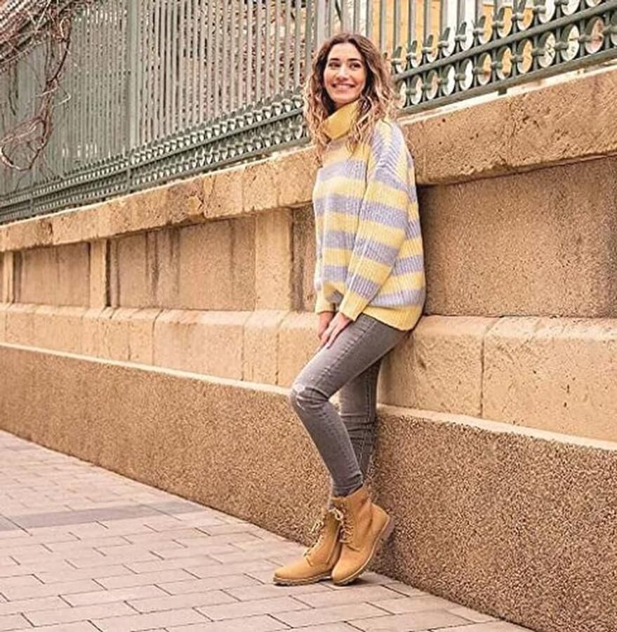 Dames Fara Igloo Combat Boot Waterdichte Platte Schoen met Schapenvacht