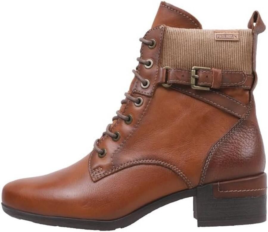 Dames Fashion Boot met Leer en Gedetailleerde Hiel