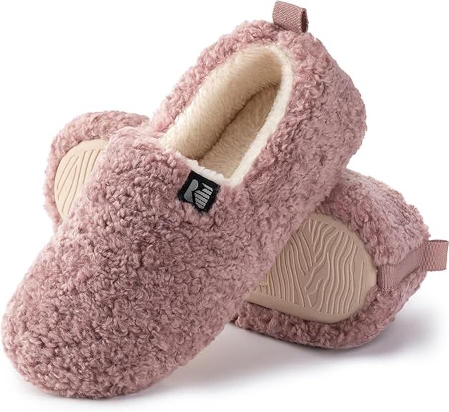 Dames Faux Shearling Pantoffels met Traagschuim