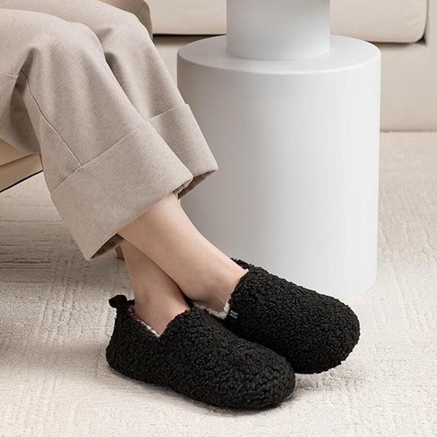 Dames Faux Shearling Pantoffels met Traagschuim