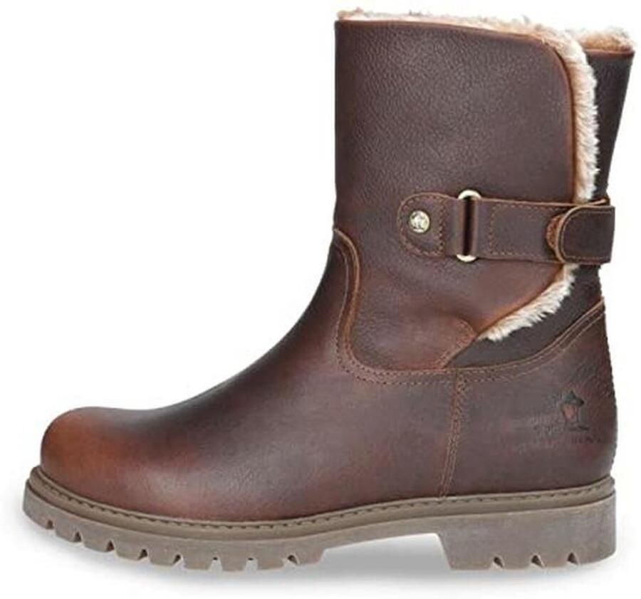 Dames Felia Instaplaarzen Zwarte Leren Winterboots met Vachtvoering