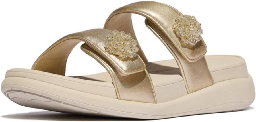 Dames Flatform Slides met Kralen en Verstelbare Bandjes