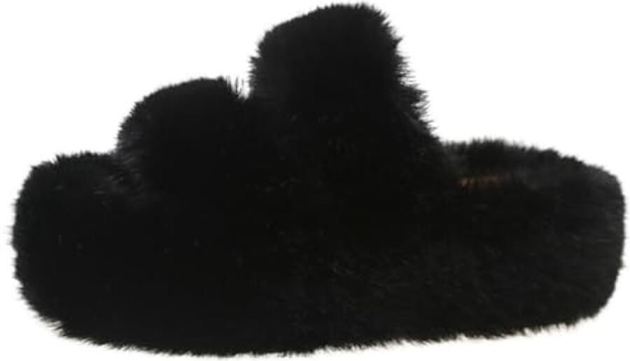 Dames Fuzzy Comfortabele Faux Fur Slippers Pelige Slip-on Schoenen voor Vrouwen