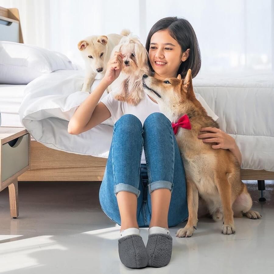 Dames Fuzzy Curly Slippers Warme Antislip Katoenen Huisschoenen voor de Winter