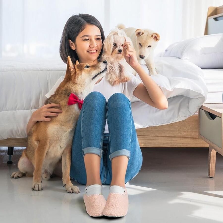 Dames Fuzzy Curly Slippers Warme en Comfortabele Antislip Pantoffels voor de Winter