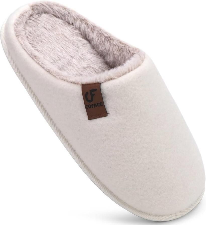 Dames Geheugenfoam Huisslippers voor Binnen en Buiten Warme en Comfortabele Sloffen met Strik en Rubberen Zool