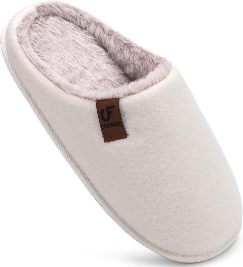 Dames Geheugenfoam Huisslippers voor Binnen en Buiten Warme en Comfortabele Sloffen met Strik en Rubberen Zool