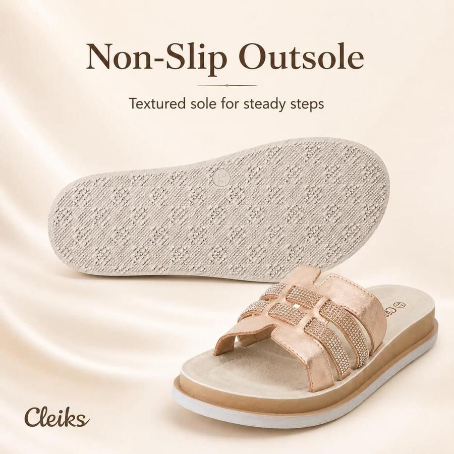 Dames Glitter Rhinestone Mules Sandalen Zomer Slippers Orthopedisch Comfort Perfect voor Thuis ShopVlot