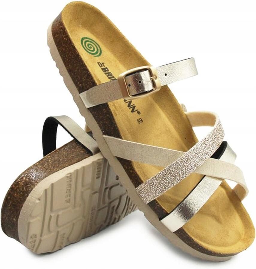 Dames gouden slippers Dr Brinkmann zomer vakantie 700675