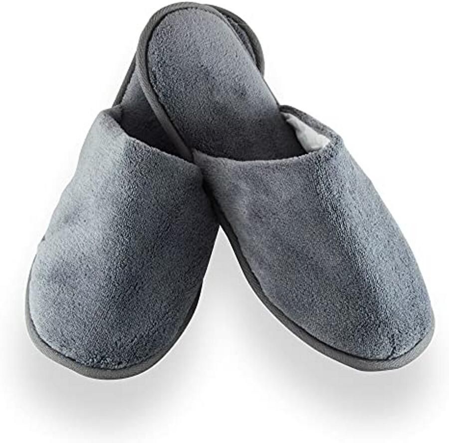 Dames Grijze Coral Fleece Slippers Super Zacht Wasbaar en Comfortabel voor Binnen Buiten