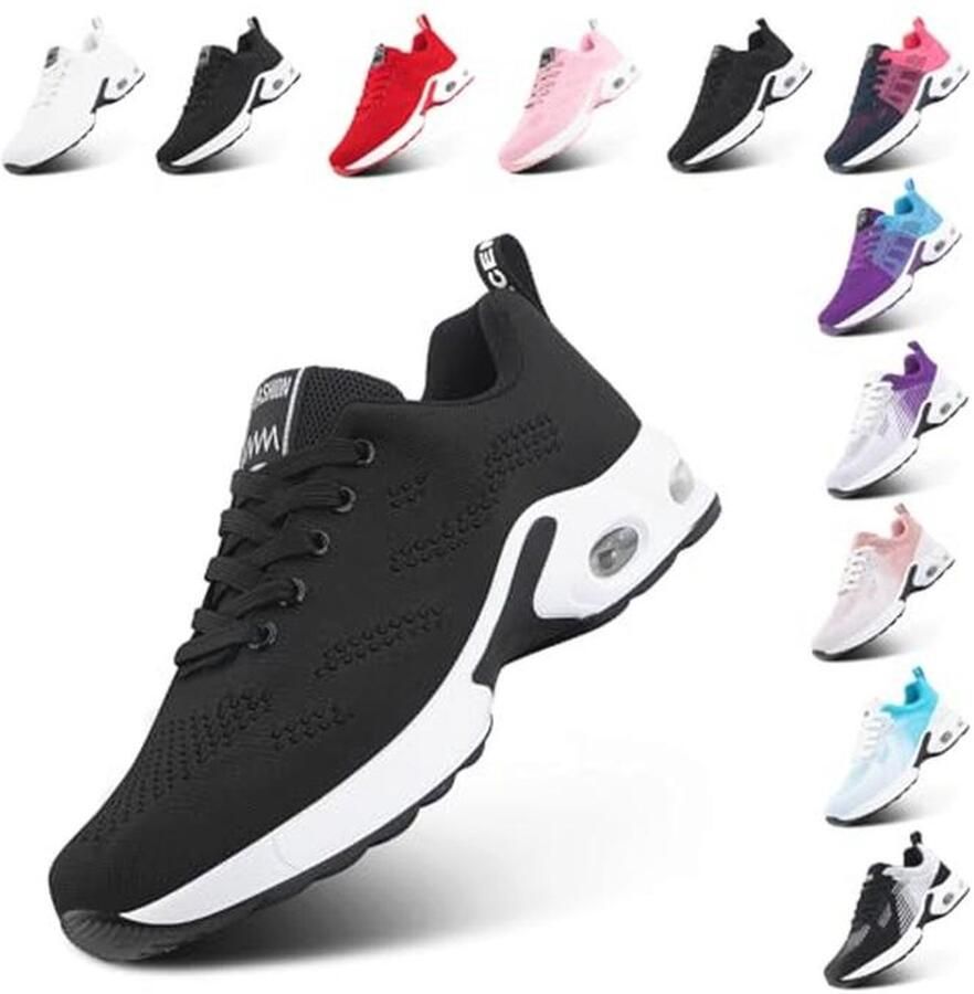 Dames Hardloopschoenen en Sneakers voor Fitness en Sport Lichtgewicht Modieus en Comfortabel in Zwart