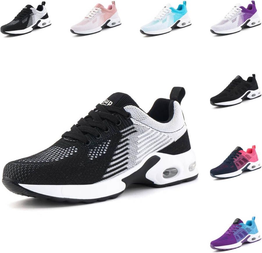 Dames Hardloopschoenen Lichte Ademend Sneakers met Luchtkussen Zwart Blauw Roze Paars Rood