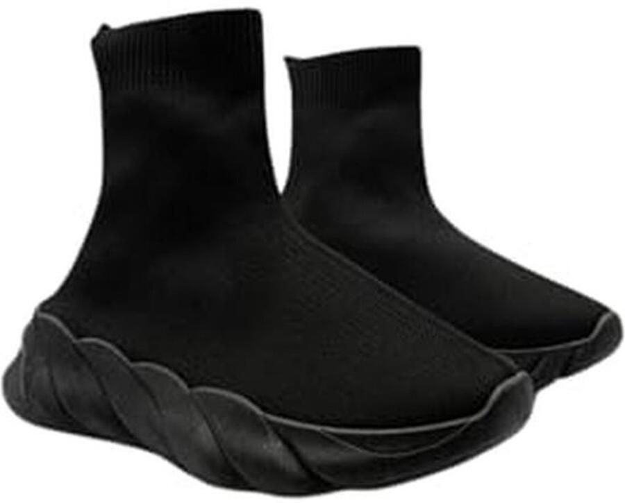 Dames Hardloopschoenen met Dikke Atletische Zool Zwart